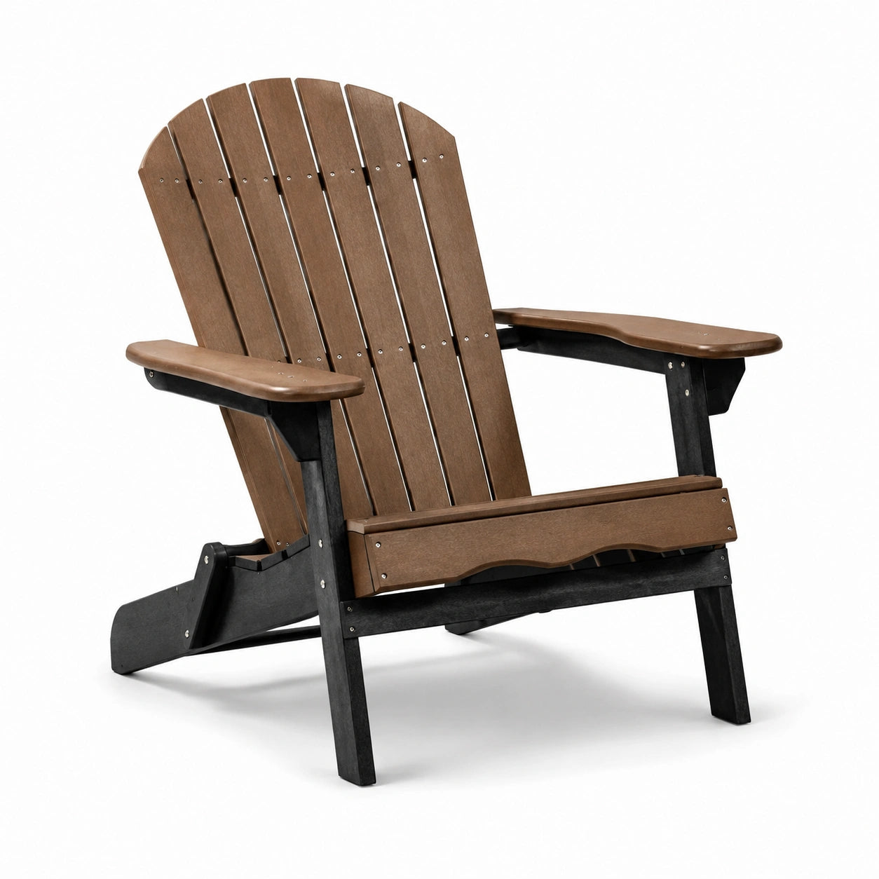 Silla Adirondack de Madera Plástica y Metal Negro 90x85x90 cm