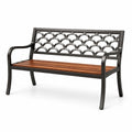 Banco de jardín de acero y madera 127 cm