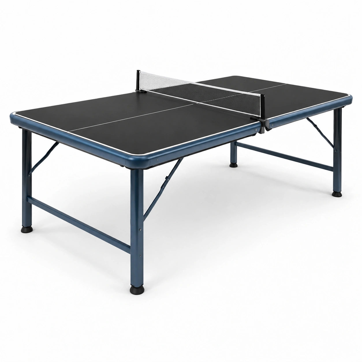 Mesa de ping-pong negra plegable de MDF y acero